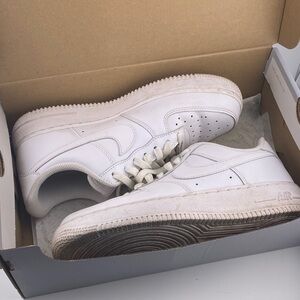 Nike Air Force 1 White Low-Top Leather Sneakers